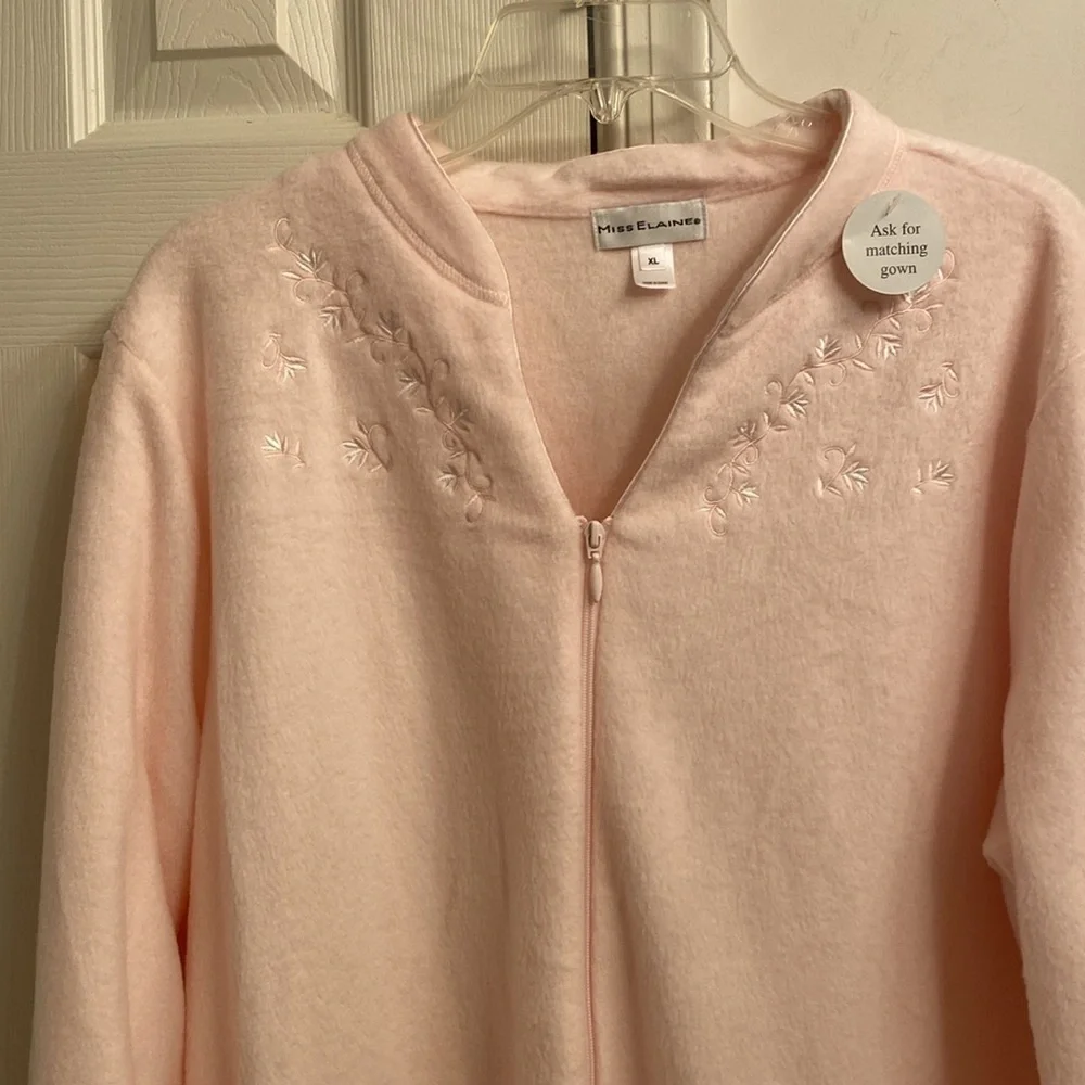 Miss Elaine pink zip up robe - Picture 4 of 5